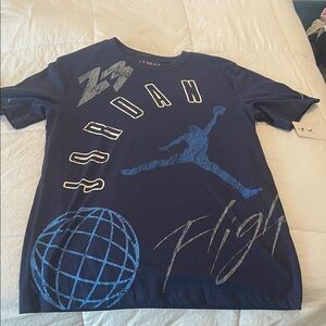 Jordan Navy Graphic Tee with Iconic Designs